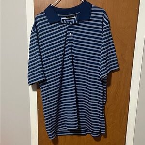 Walter Hagen Navy and White Striped Polo